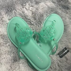 Torrid Aqua Embellished Sandals